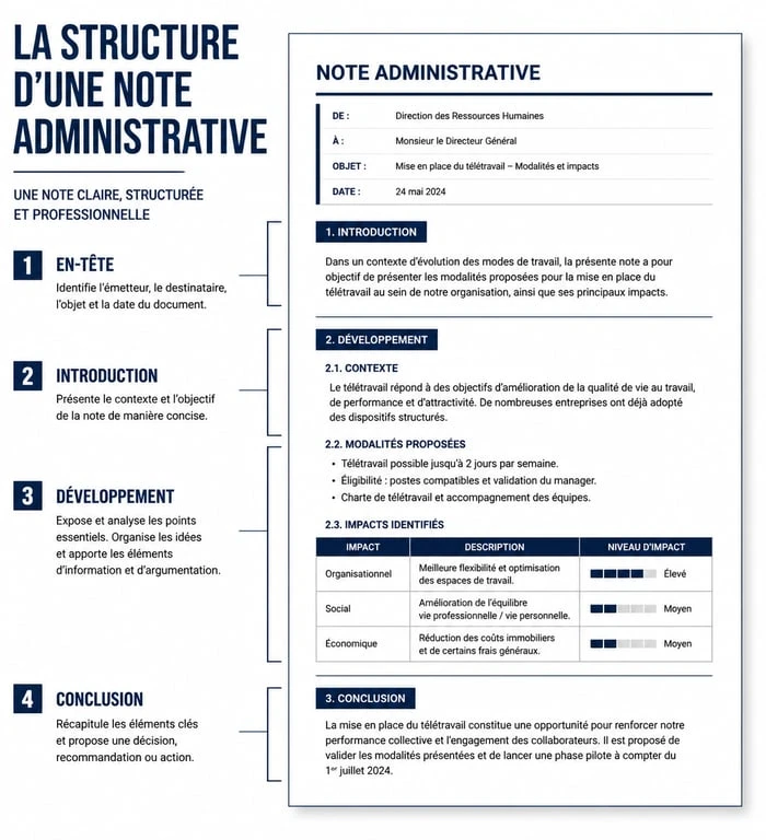 Structure type d'une note administrative professionnelle