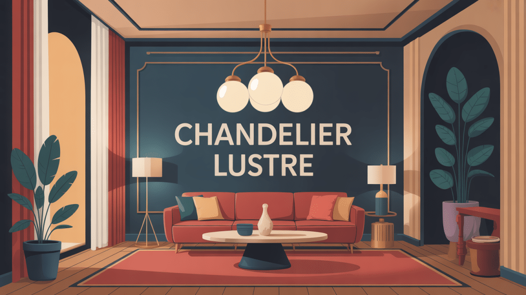chandelier lustre moderne dans salon élégant