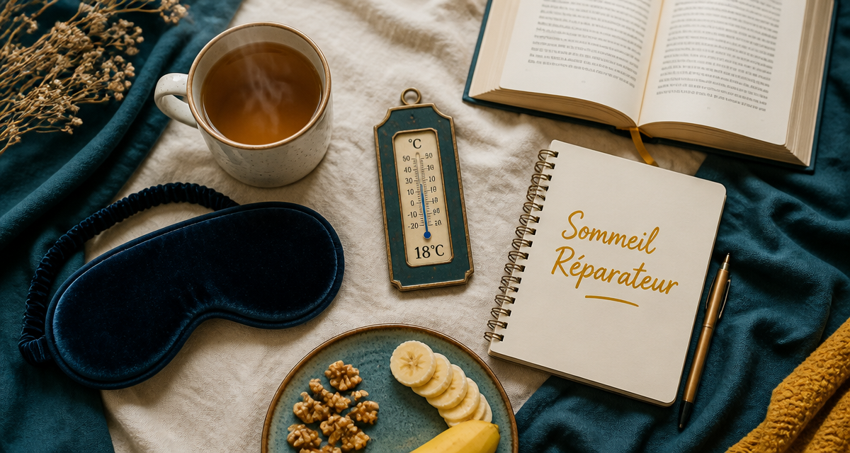 comment trouver le sommeil rapidement tasse tisane masque sommeil thermomètre livre