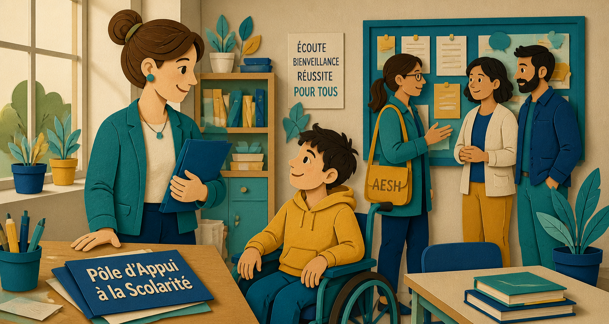 élève handicap pas aesh aide humaine classe