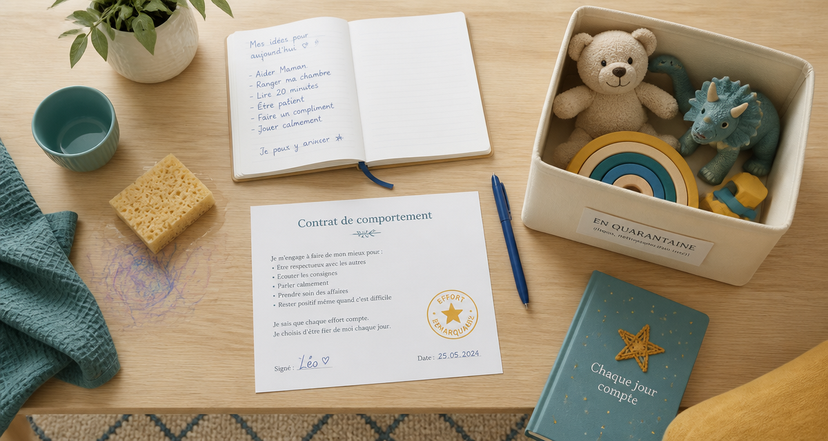 exemple de punition éducative sur table en bois