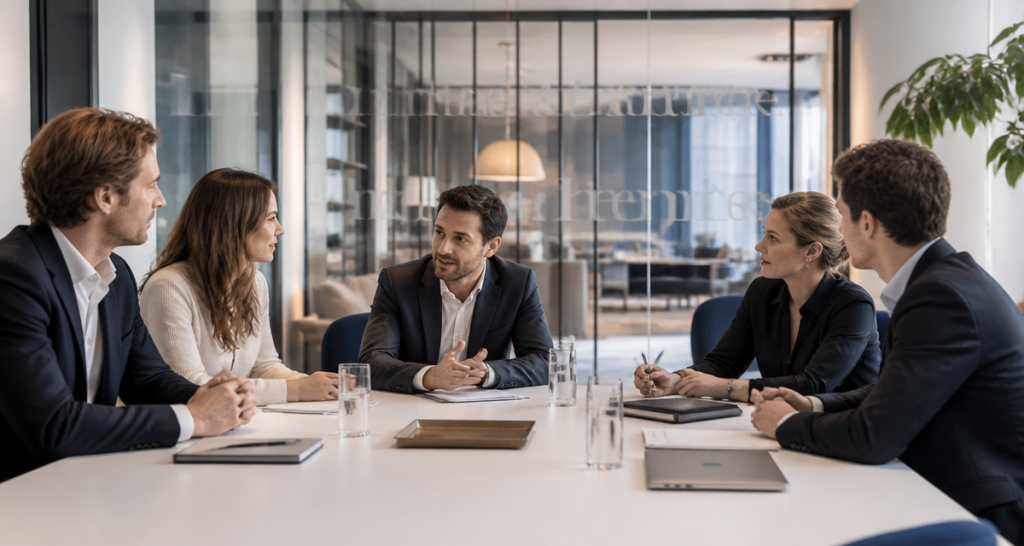 entreprise image équipe autour table design