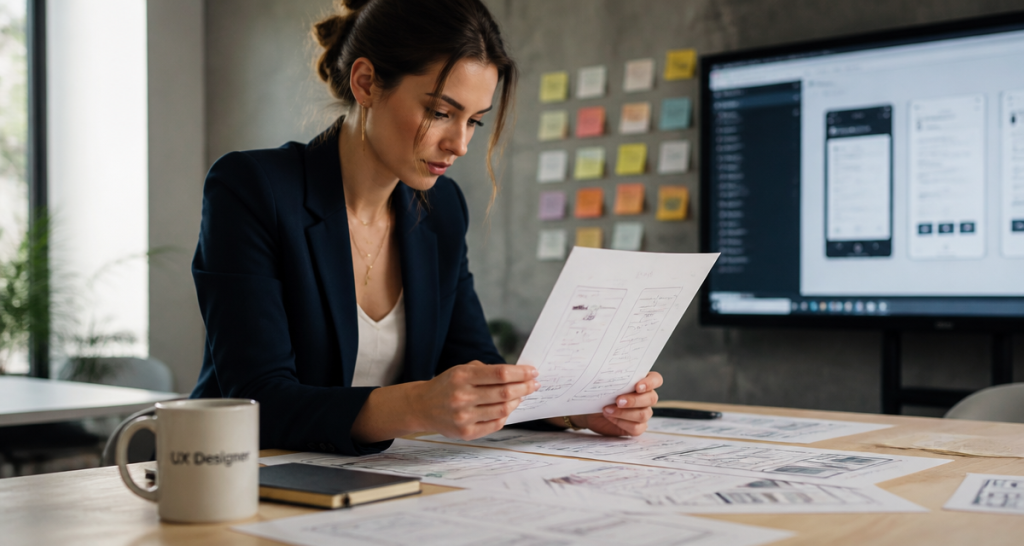 devenir ux designer jeune femme wireframes studio
