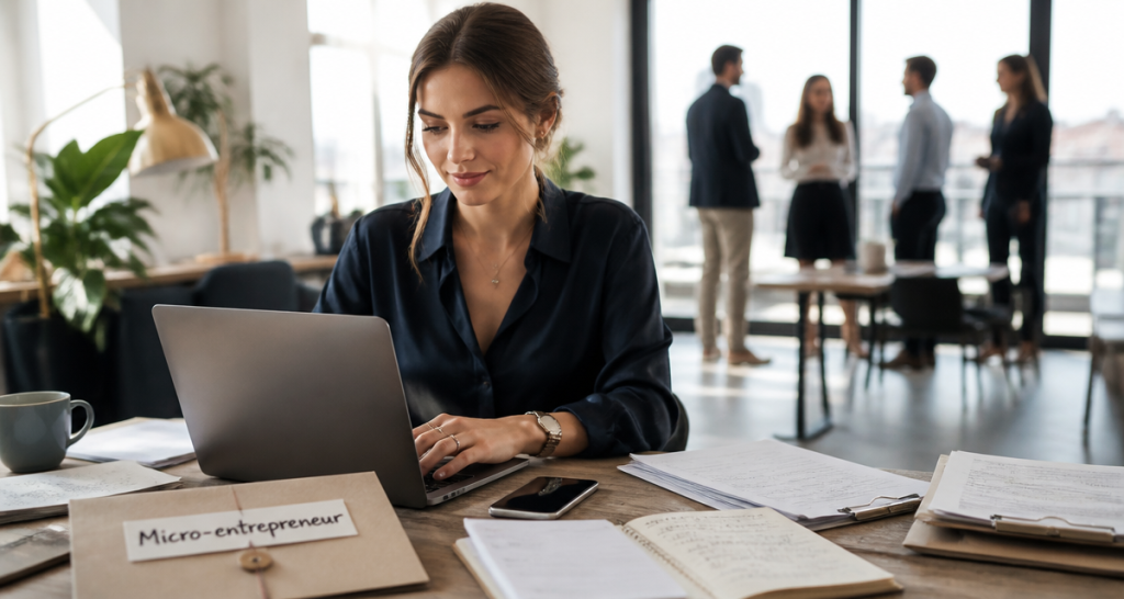 micro entrepreneur ou auto entrepreneur dans un espace de coworking