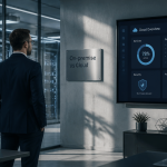 on premise vs cloud, responsable IT compare salle serveur et tableau de bord cloud