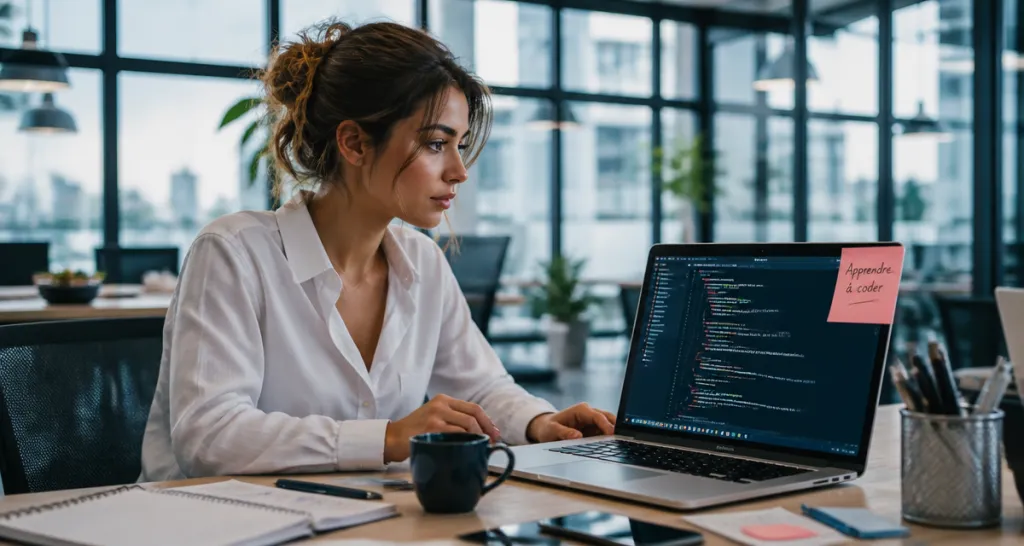 jeune femme sur site de programmation