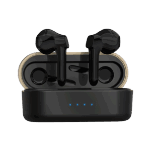 Άνετα ασύρματα Bluetooth ακουστικά σε θήκη φόρτισης, υψηλής ποιότητας ήχος.