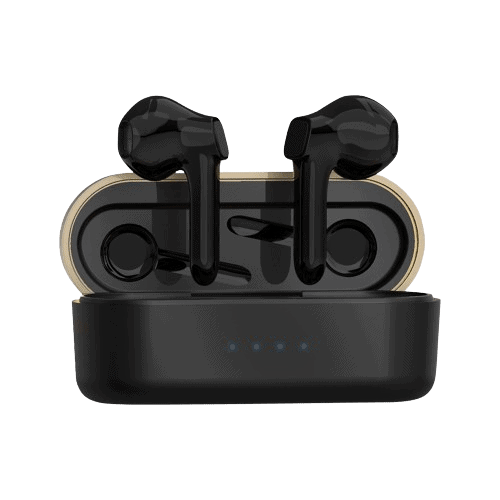 Άνετα ασύρματα Bluetooth ακουστικά σε θήκη φόρτισης, υψηλής ποιότητας ήχος.