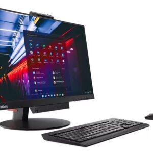 Οθόνη υπολογιστή Lenovo με πληκτρολόγιο και ποντίκι, υψηλής ανάλυσης, ιδανική για εργασία και ψυχαγωγία.