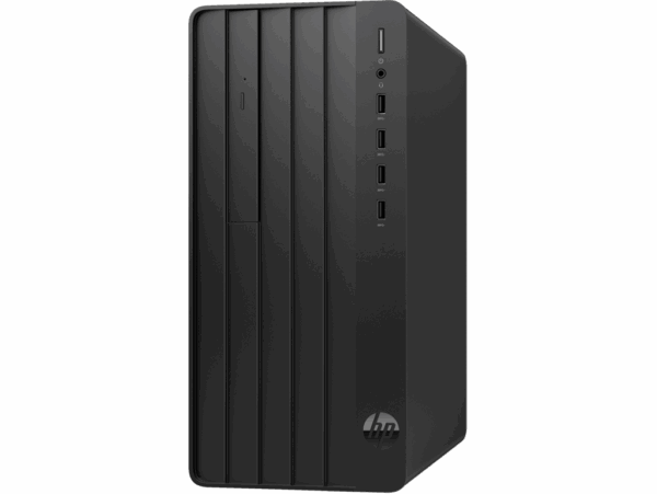 Υπολογιστής γραφείου HP με πολλαπλές θύρες, ιδανικός για εργασία και ψυχαγωγία.