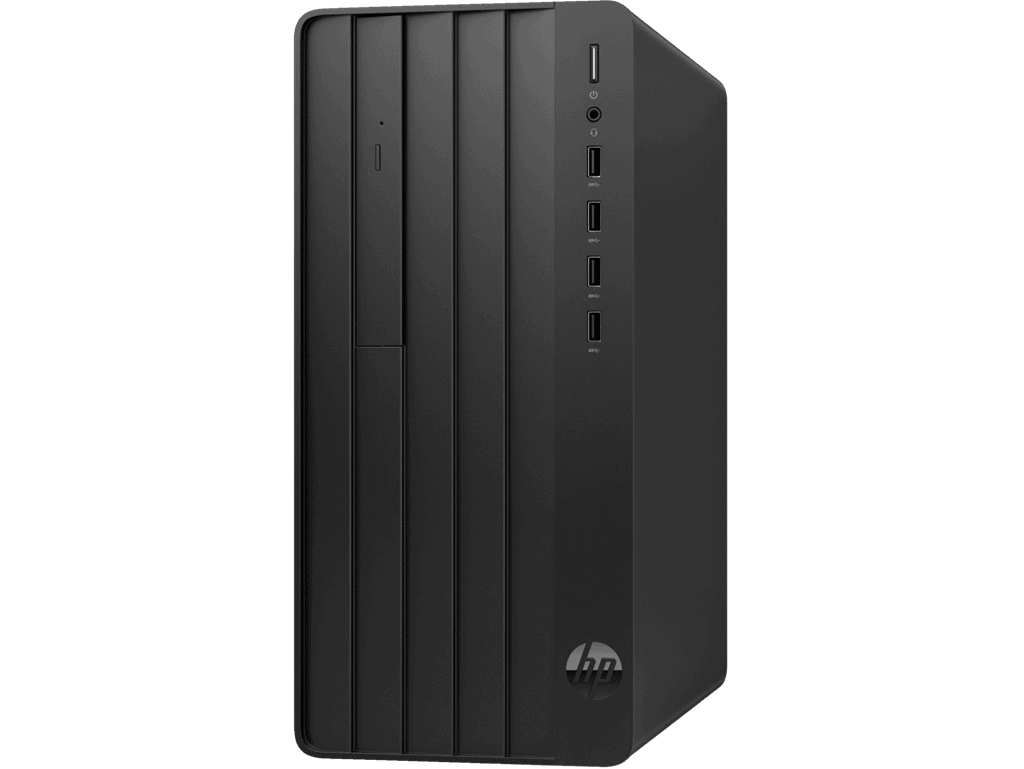 Υπολογιστής γραφείου HP με πολλαπλές θύρες, ιδανικός για εργασία και ψυχαγωγία.