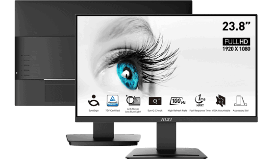 Full HD οθόνη 23.8" με καφέ μάτια και τεχνολογία LED, ιδανική για εργασία και ψυχαγωγία.