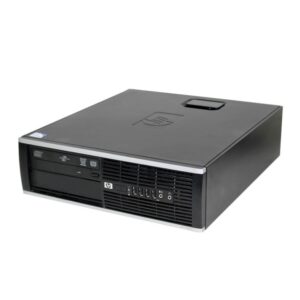Υπολογιστής γραφείου HP με δεξιόθωρα και DVD burner, ιδανικός για εργασία και ψυχαγωγία.