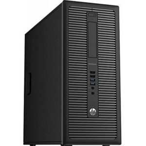 Υπολογιστής γραφείου HP with front USB ports and ventilation grill.