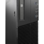 Όροι αρχείου: Επιτραπέζιος υπολογιστής Lenovo ThinkCentre με θήκη γραφείου, κουμπί ενεργοποίησης και θύρες USB.