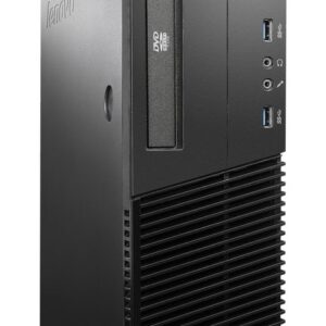 Όροι αρχείου: Επιτραπέζιος υπολογιστής Lenovo ThinkCentre με θήκη γραφείου, κουμπί ενεργοποίησης και θύρες USB.