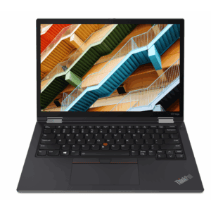 Φωτογραφία laptop Lenovo ThinkPad X13 Yoga με έγχρωμη οθόνη και πληκτρολόγιο, ιδανικό για επισκευές και αναβαθμίσεις.