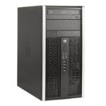 Υπολογιστής tower HP με πολλές θύρες και οπτικό δίσκο, ιδανικός για εργασία και gaming.