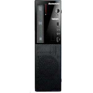 Υπολογιστής Lenovo desktop ενεργός με προηγμένους επεξεργαστές και θύρες USB.