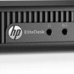 Ηλεκτρονικός υπολογιστής HP EliteDesk με USB θύρες και λειτουργικότητα.