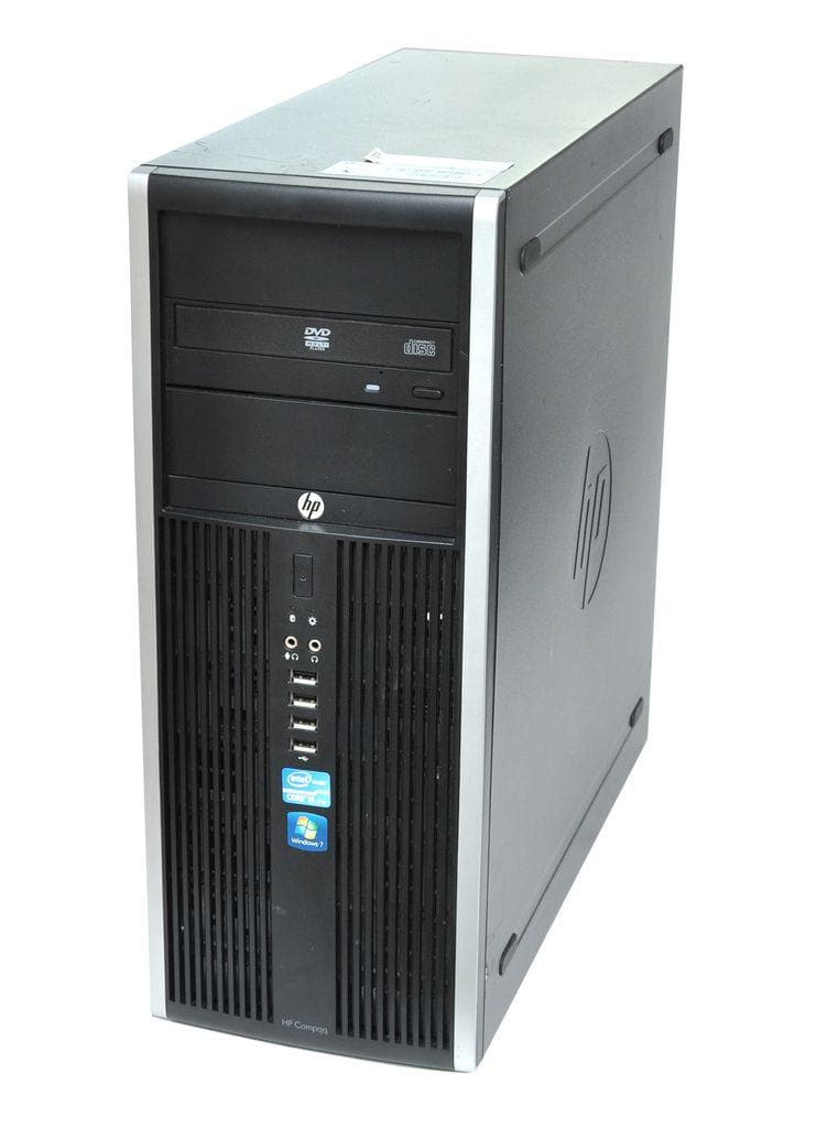 Ηλεκτρονικός υπολογιστής tower HP με DVD και USB θύρες, αξιόπιστη επιλογή για εργασίες.