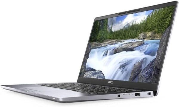 Laptop με ορεινό τοπίο στην οθόνη, λειτουργική και μοντέρνα συσκευή.