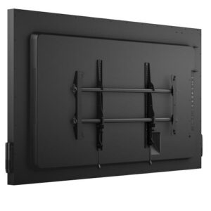 Πίσω μέρος τηλεόρασης με στηρίγματα και καλώδια.