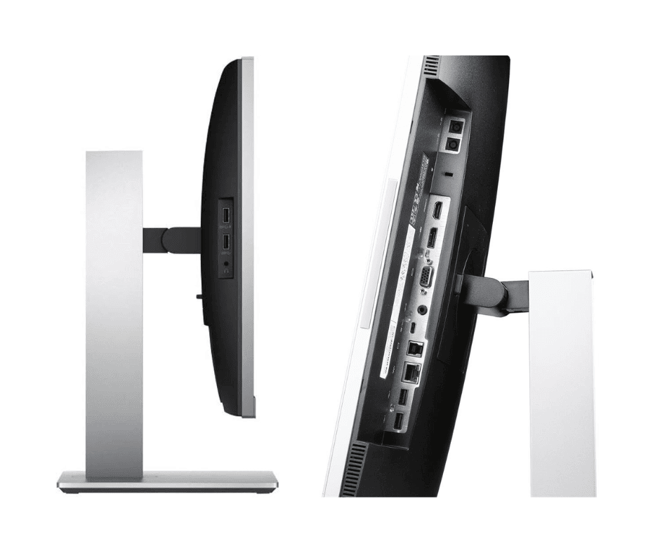 Οθόνη υπολογιστή με θήκη και θύρες USB και HDMI.