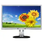 Οθόνη υπολογιστή Philips με πολύχρωμες λουλουδάτες εικόνες, ιδανική για εργασία και αναπαραγωγή.