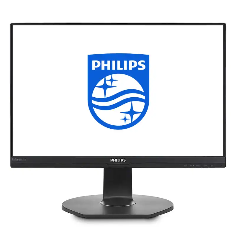 Philips οθόνη υπολογιστή υψηλής ανάλυσης με logo Philips στον οθόνη.