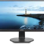 Οθόνη υπολογιστή Philips με εικόνα φάρου στη θάλασσα.