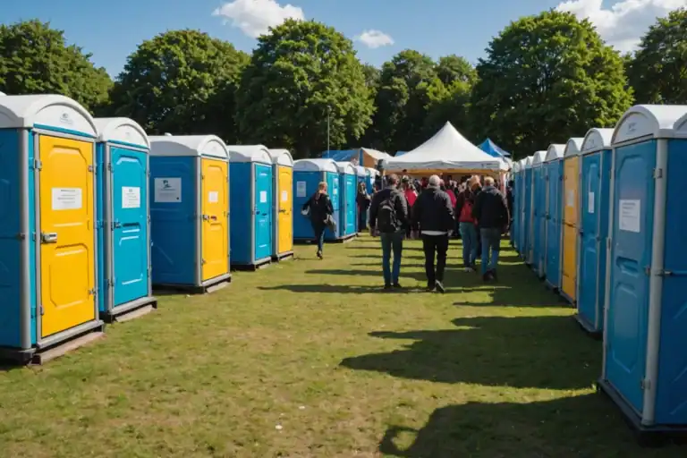 Portable toilets at Texas Throne event for convenient sanitation solutions.