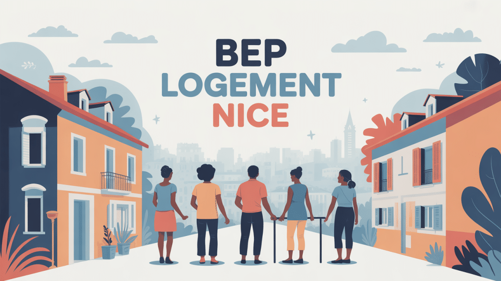 bep logement nice avis illustration moderne silhouettes solidarité
