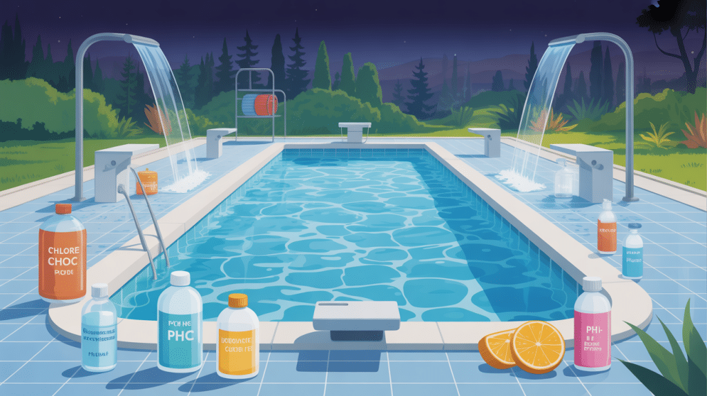 chlore choc et ph moins en même temps produits sécurité autour piscine