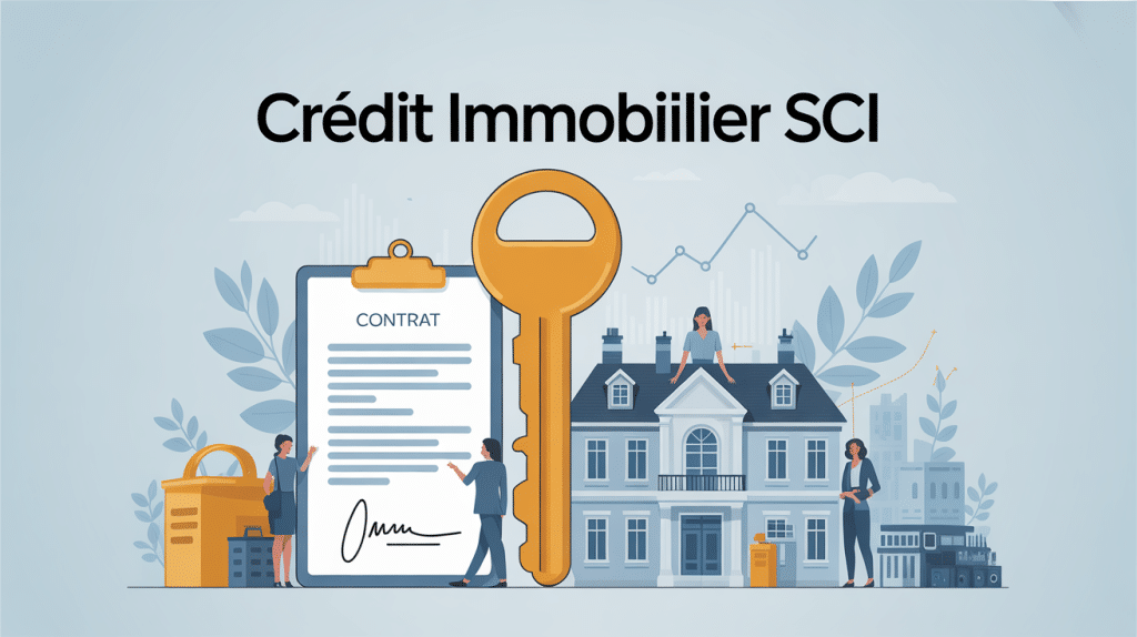 credit immobilier pour une sci illustration vectorielle clé contrat associés