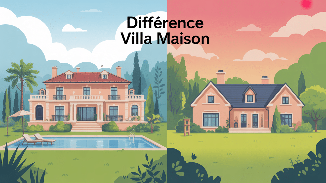difference entre villa et maison visuel comparatif central