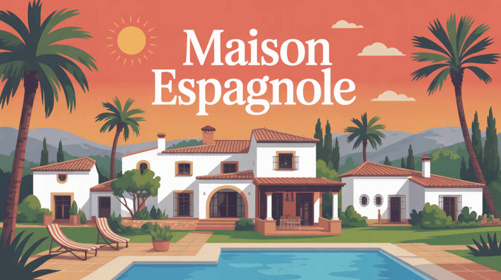 Illustration maisons espagnoles styles méditerranéens