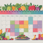planning menu mois vierge sur calendrier repas mensuel