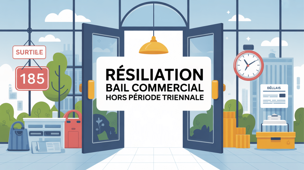 résiliation bail commercial hors période triennale illustration moderne
