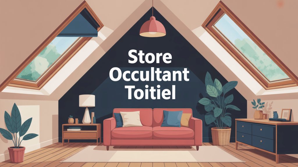 store occultant toitiel sur fenêtre de toit dans combles lumineux