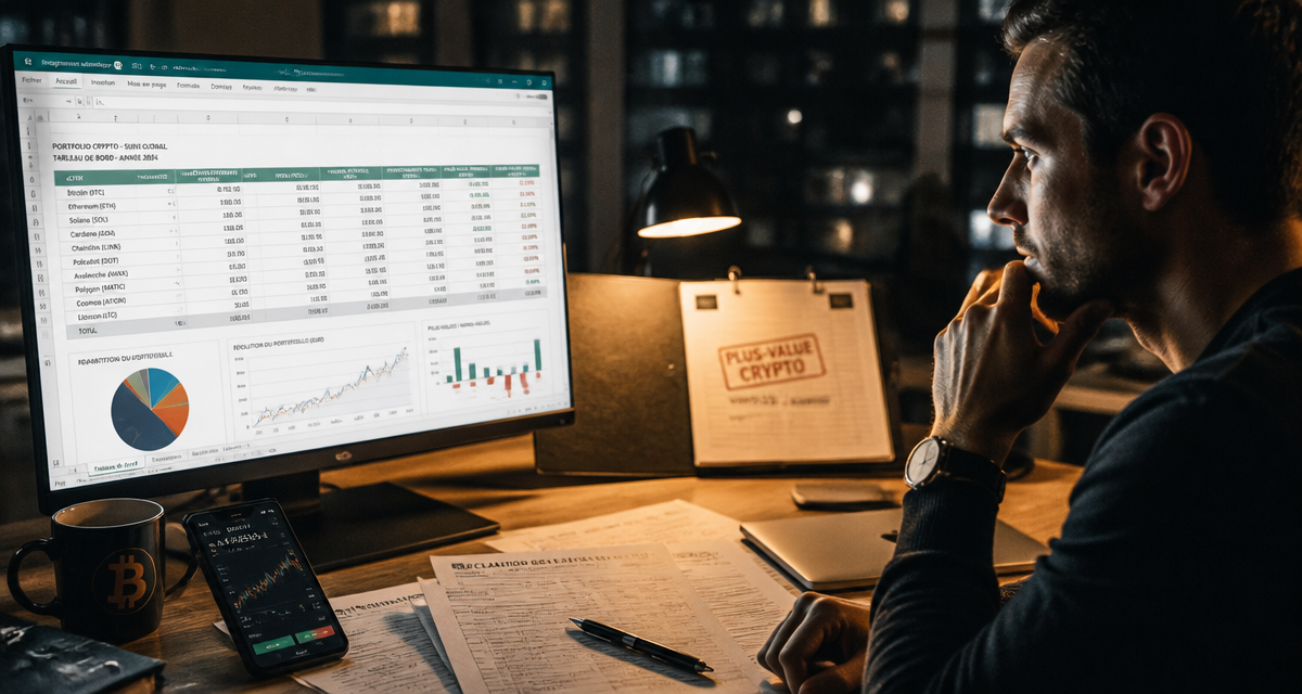 calcul plus value crypto investisseur analyse excel