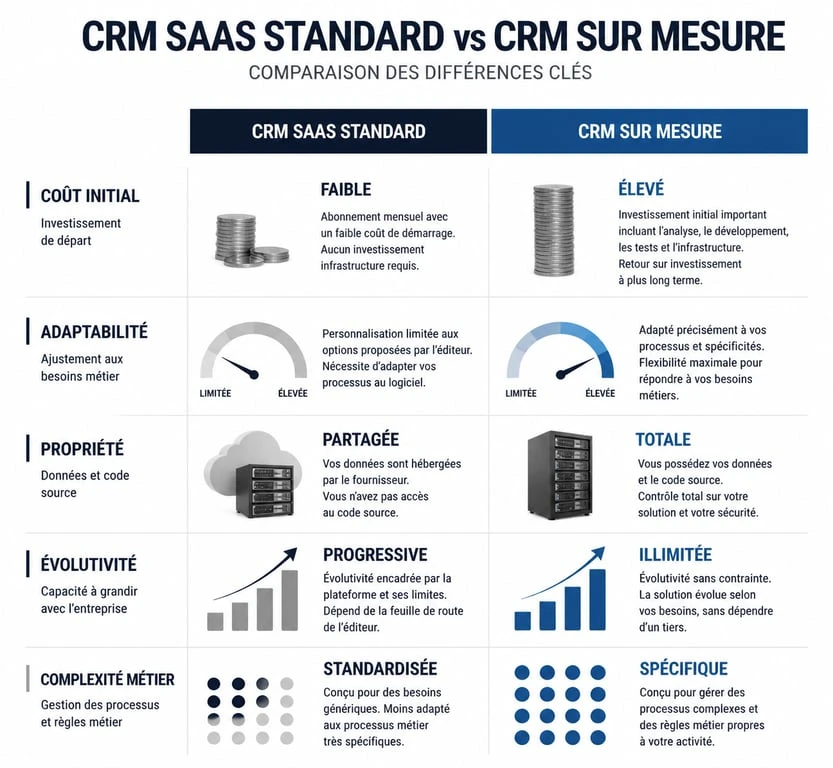 Comparatif CRM standard vs CRM sur mesure pour entreprise