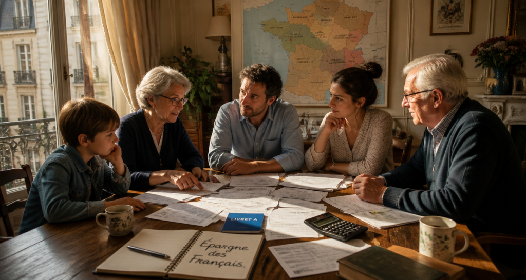 epargne moyenne en france famille autour relevés bancaires