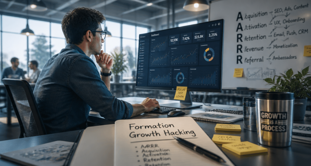 formation growth hacking dashboard AARRR