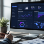 KPI e commerce sur écran avec graphiques