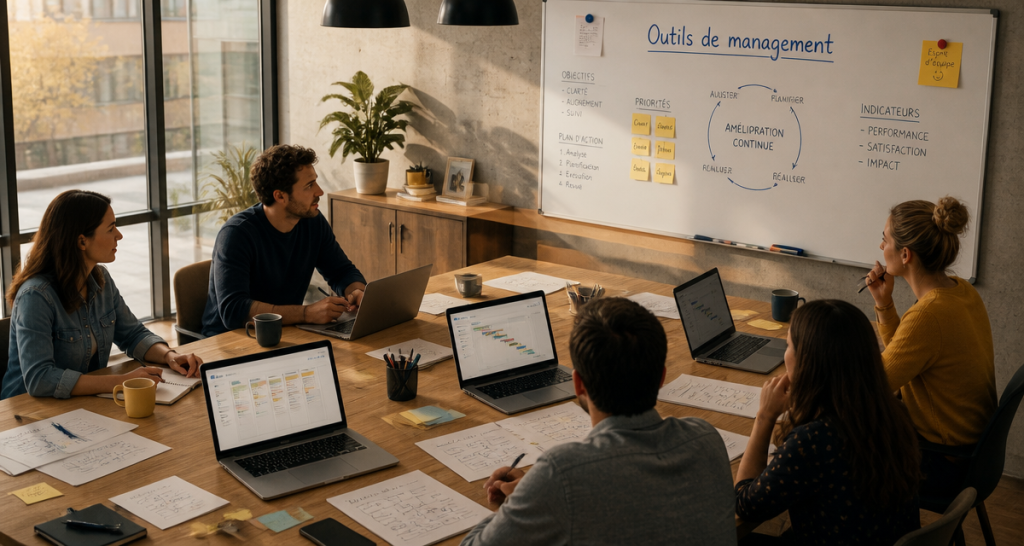 outils de management en salle de réunion