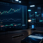 Signaux trading sur écran de marché