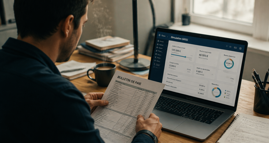 simulation revenu sasu entrepreneur bureau