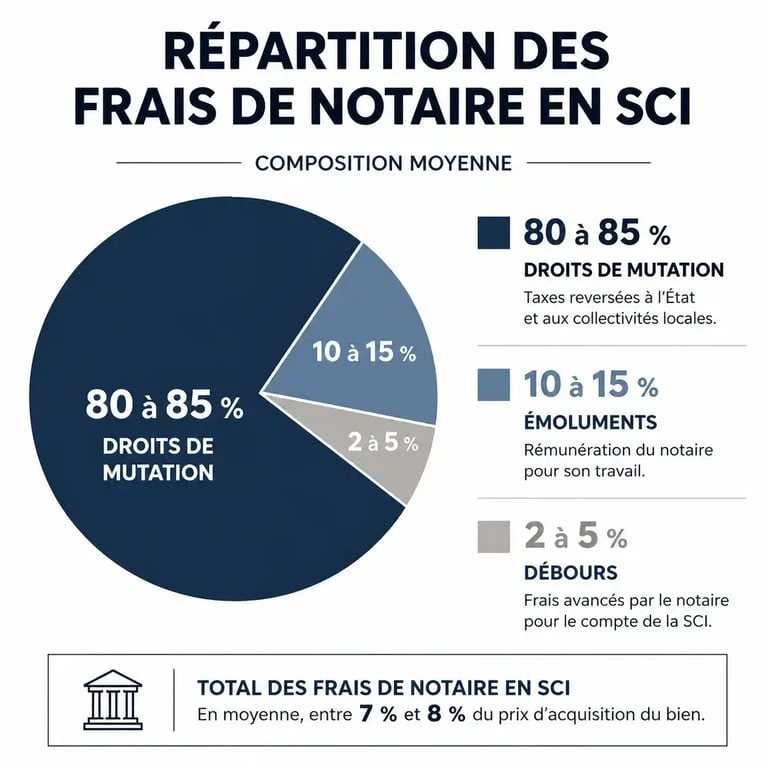 Décomposition des frais de notaire pour un achat immobilier en SCI