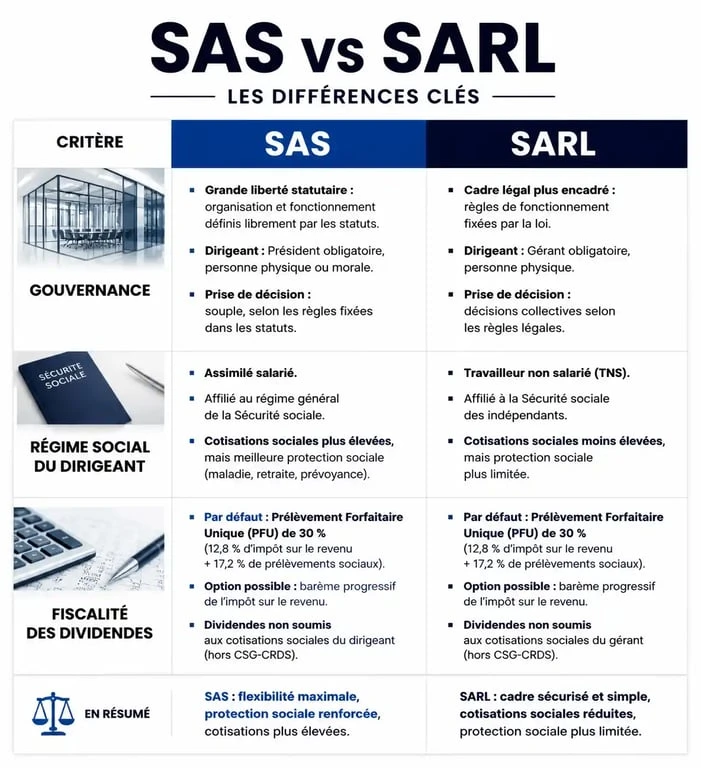 Comparatif des avantages de la SAS par rapport à la SARL pour les entrepreneurs